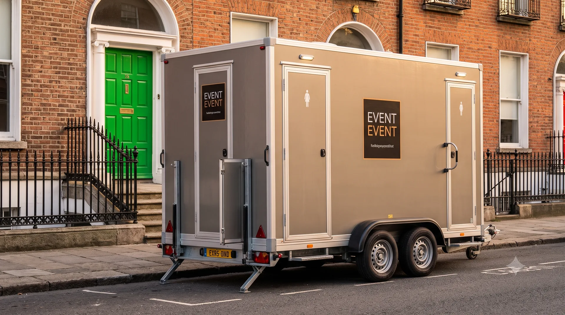 Luxury toilet trailer on a Georgian street in Dublin
